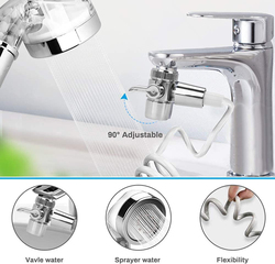 PuriPro 360° Swivel Faucet Spray Head with Ionic Stones Single Function, Silver/Grey