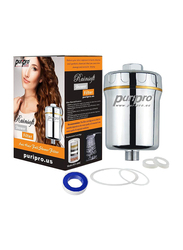 PuriPro Anti Hair Fall Rainsoft Shower Filter for Anti Dandruff & Removes Chlorine, Silver