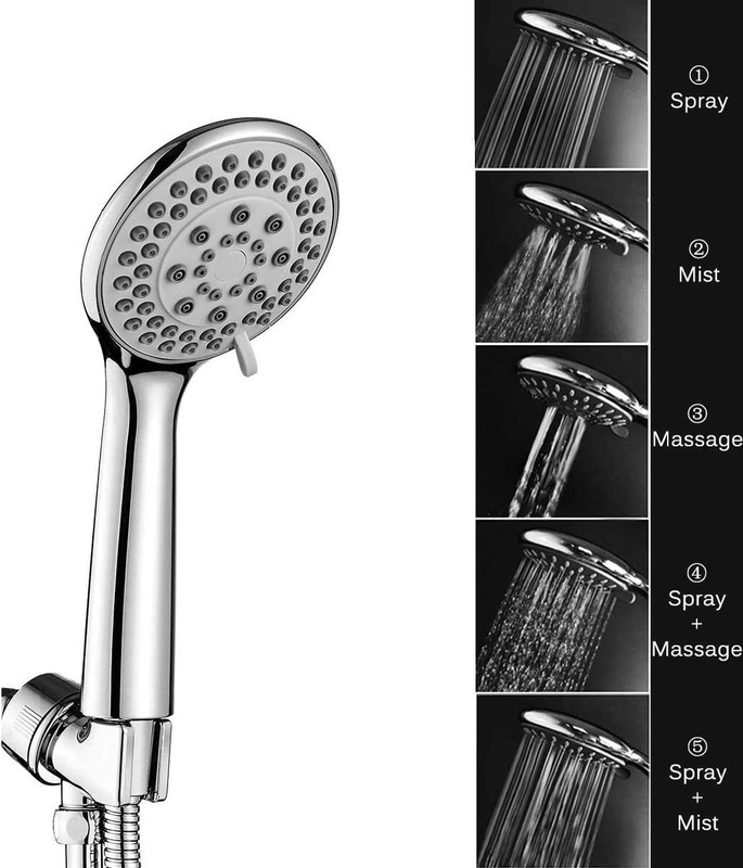 PuriPro Multi Spray Setting Shower Head, Silver