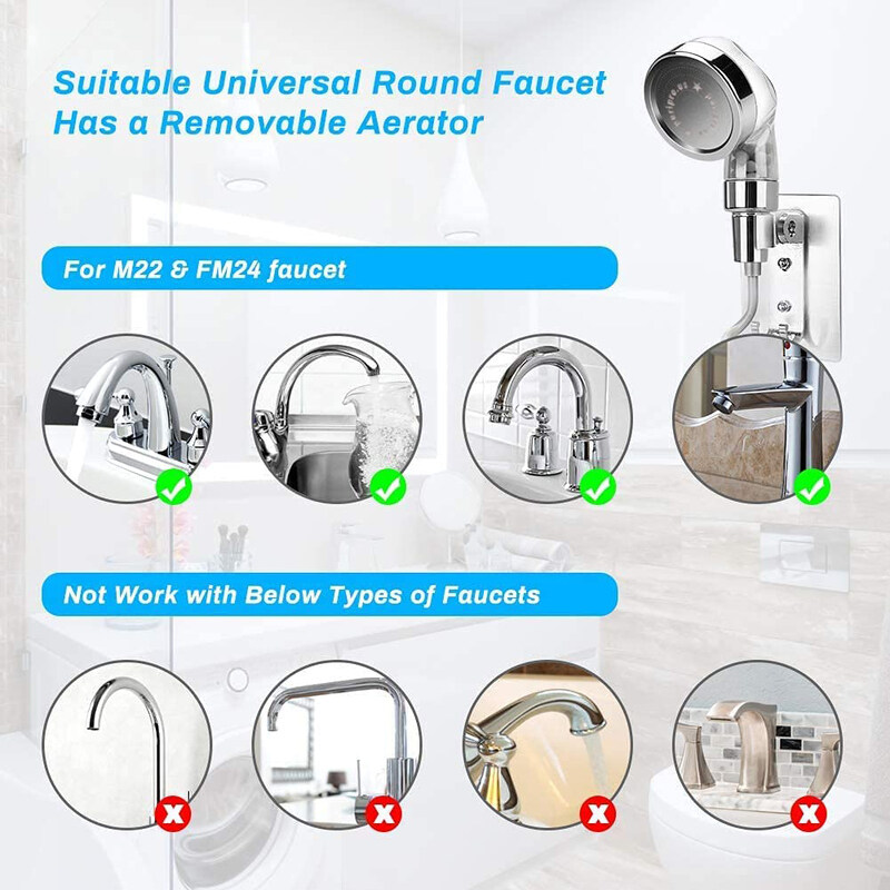 PuriPro 360° Swivel Faucet Spray Head with Ionic Stones Single Function, Silver/Grey