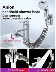 PuriPro 360° Swivel Faucet Spray Head with Ionic Stones Single Function, Silver/Grey