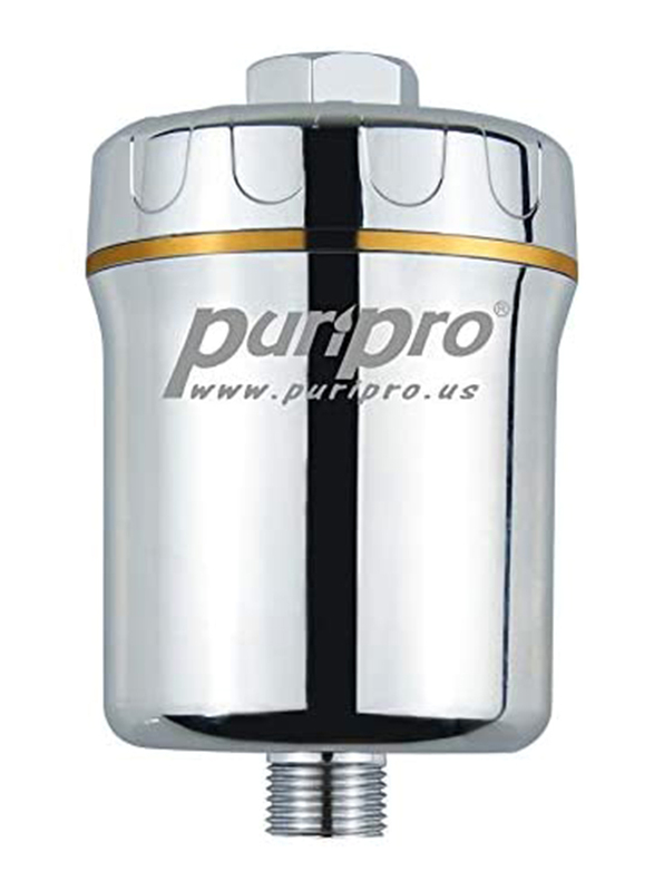 PuriPro Anti Hair Fall Rainsoft Shower Filter for Anti Dandruff & Removes Chlorine, Silver