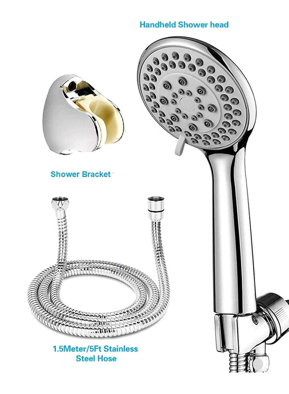 PuriPro Multi Spray Setting Shower Head, Silver