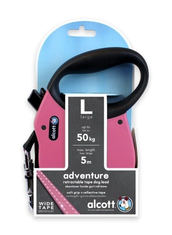 

Alcott Adventure Retractable leash 5m Large Pink