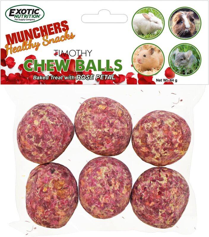 

Exotic Nutrition Munchers Rose Petals And Timothy Chew Balls 6 pcs