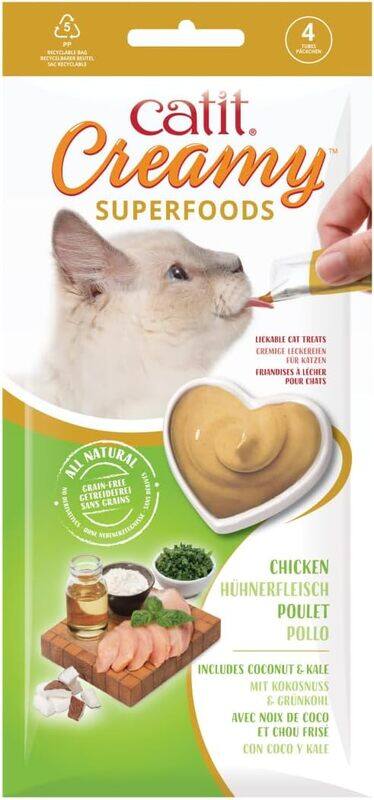 

Catit Creamy Superfood Treats Chicken Recipe with Coconut Kale 12pk