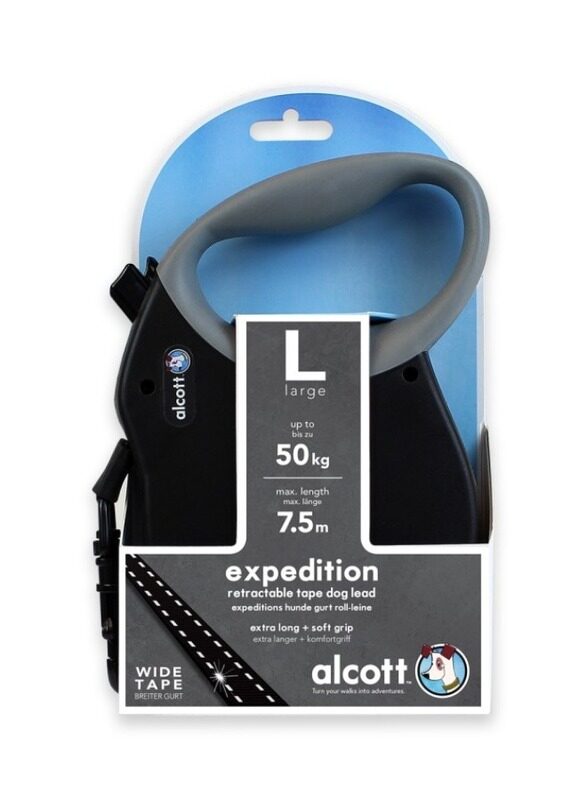 

Alcott Expedition Retractable leash 7.5m Large Black