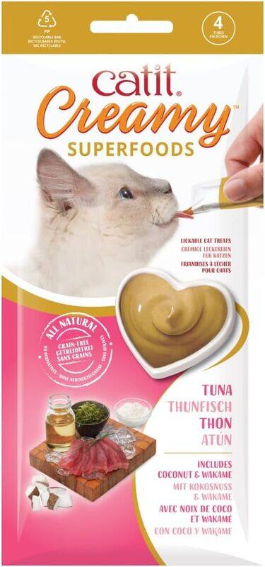

Catit Creamy Superfood Treats Tuna Recipe with Coconut Wakame 12pk