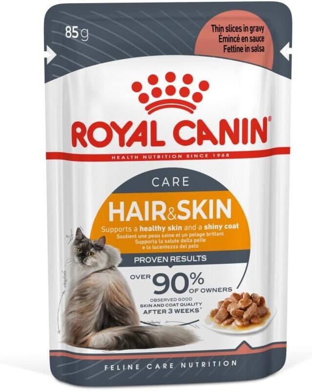 

Royal Canin Feline Care Nutrition Hair & Skin Gravy (INTENSE BEAUTY) (WET FOOD - Pouches) 12x85g