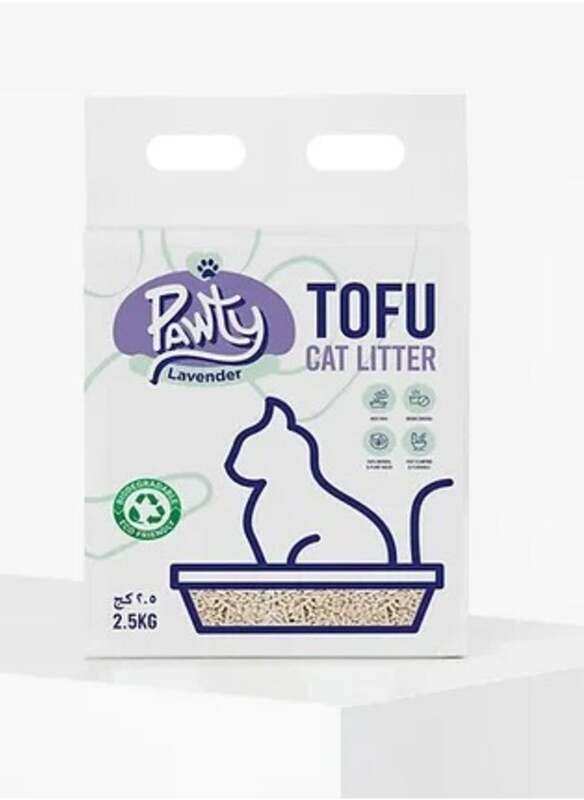 

Pawty Tofu Cat Litter - Eco-Friendly, Natural, and Odor-Controlling Lavender 2.5kg/6L