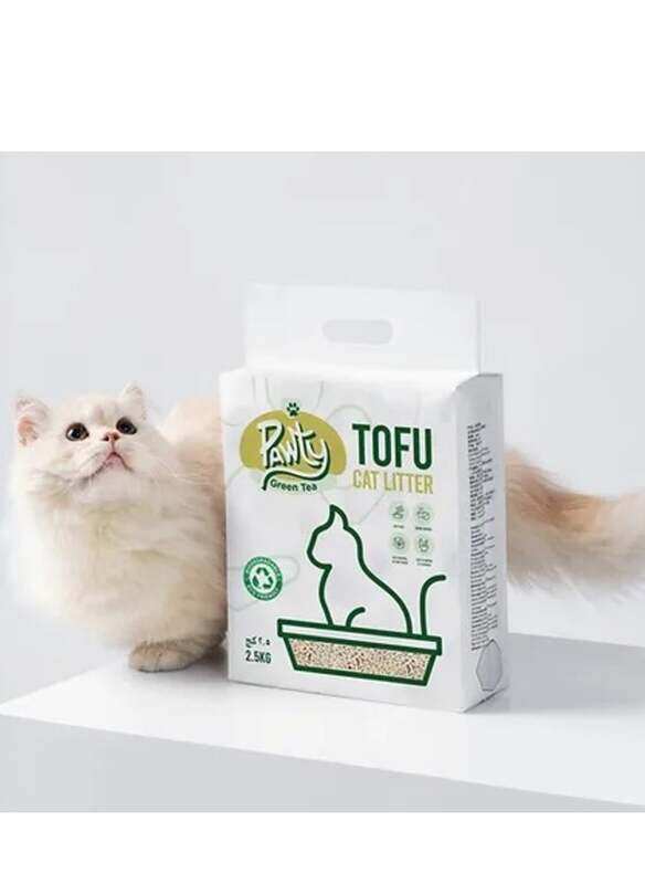 

Pawty Tofu Cat Litter - Eco-Friendly, Natural, and Odor-Controlling Green Tea 2.5kg/6L