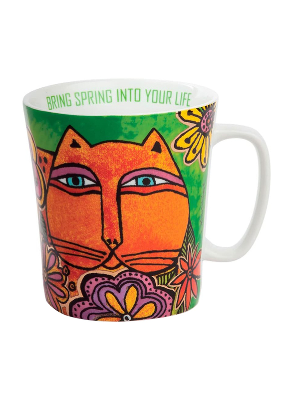 

Egan 430ml Porcelain Laurel Burch Fantastic Felines Mug, PLB21/1VX, Green