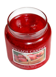 Village Candle Crisp Apple Medium Fragranced Candle Jar, 16oz, Red