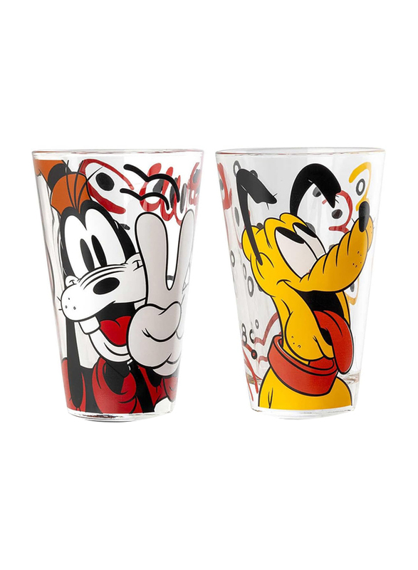 Egan 310ml 2-Piece Set Glass Disney Forever & Ever Goofy & Pluto Glass, 103039, Multicolour