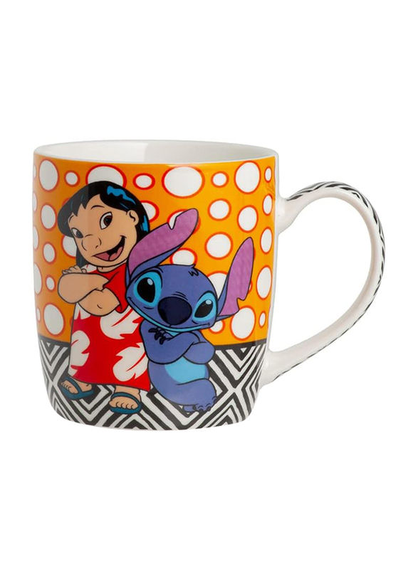 Egan 360ml Bone China Disney Lilo & Stitch Coffee & Tea Mug, 102011, Multicolour