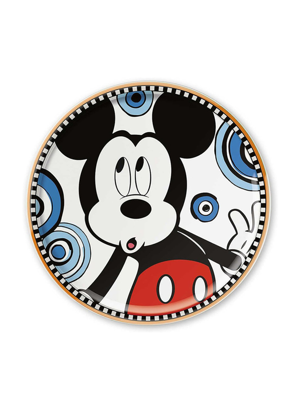 Egan 31cm Porcelain Disney Forever & Ever Mickey Mouse Round Pizza Plate, 103027, Multicolour