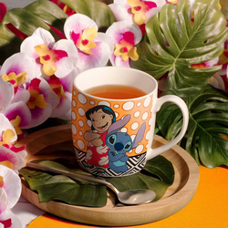 Egan 360ml Bone China Disney Lilo & Stitch Coffee & Tea Mug, 102011, Multicolour