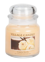 Village Candle Creamy Vanilla Medium Fragranced Candle Jar, 16oz, Ivory