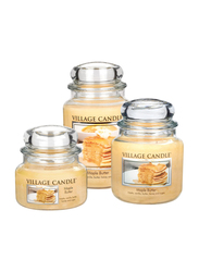 Village Candle Maple Butter Small Fragranced Candle Jar, 11oz, Yellow