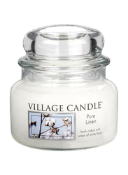 Village Candle Pure Linen Small Fragranced Candle Jar, 11oz, White