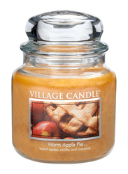 Village Candle Apple Pie Medium Fragranced Candle Jar, 16oz, Brown