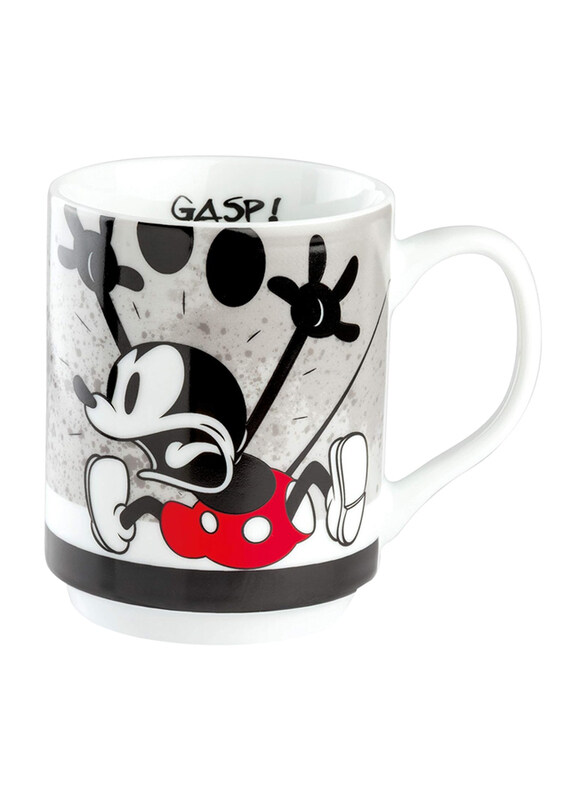

Egan 350ml Porcelain Disney Stackable Mickey I Am Mug, PWM21IAM/1GR, Grey
