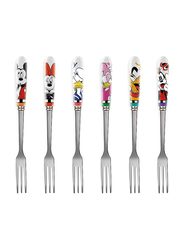 Egan 6-Piece Steel & Ceramic Disney Forever & Ever Dessert Forks Set, 103045, Multicolour