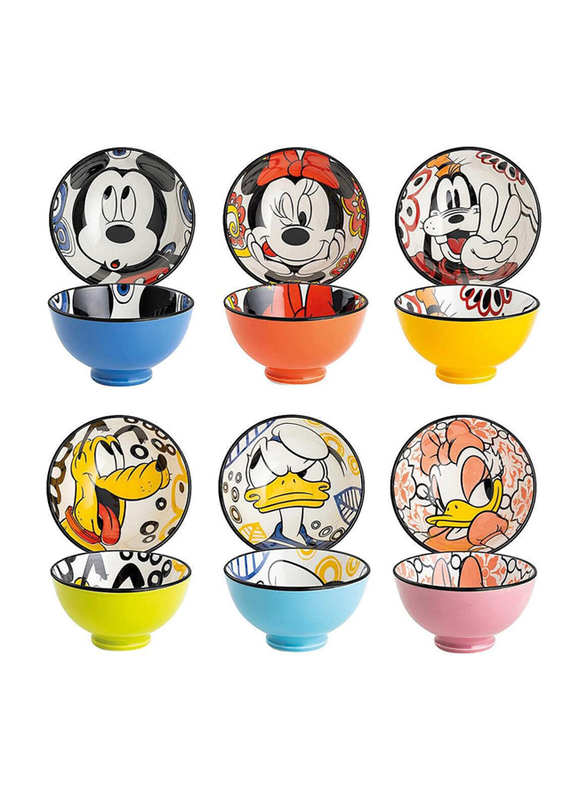 Egan 300ml 6-Piece Set Ceramic Disney Forever & Ever Small Bowls, 103052, Multicolour