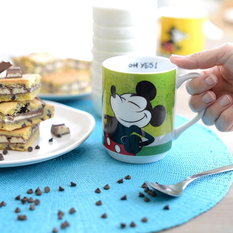 Egan 350ml Porcelain Disney Stackable Mickey I Am Mug, PWM21IAM/1V, Green