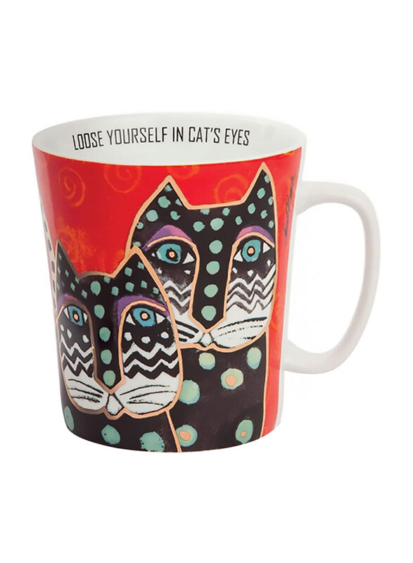 

Egan 430ml Porcelain Laurel Burch Fantastic Felines Mug, PLB21/1SX, Red