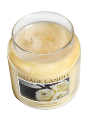 Village Candle Creamy Vanilla Medium Fragranced Candle Jar, 16oz, Ivory