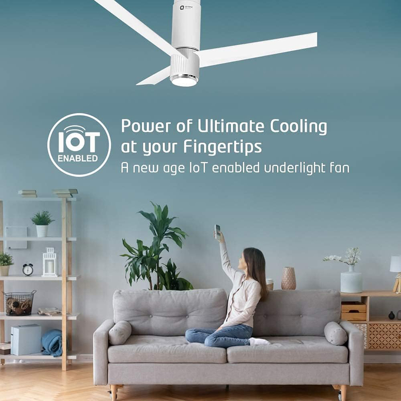 Orient 48-Inch Aeroslim Electric BLDC Motor Smart Ceiling Fan with IOT, Remote & Underlight, White