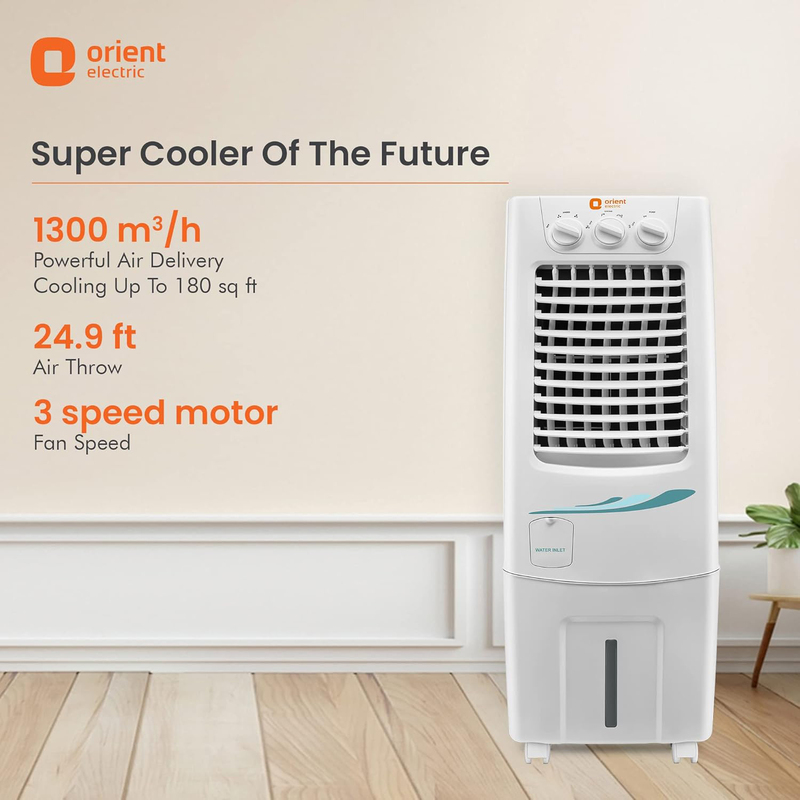 Orient 30L Electric Supercool Personal Air Cooler, CP3001H, White