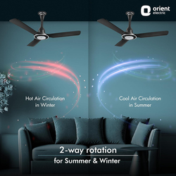 Orient 48-Inch I-Float Electric BLDC Motor Smart Ceiling Fan with IOT & Remote, Cosmos Black