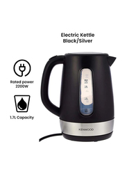 Kenwood 1.7L Cordless Electric Kettle with Auto Shut-Off, 2200W, ZJP01.A0BK, Black/Silver