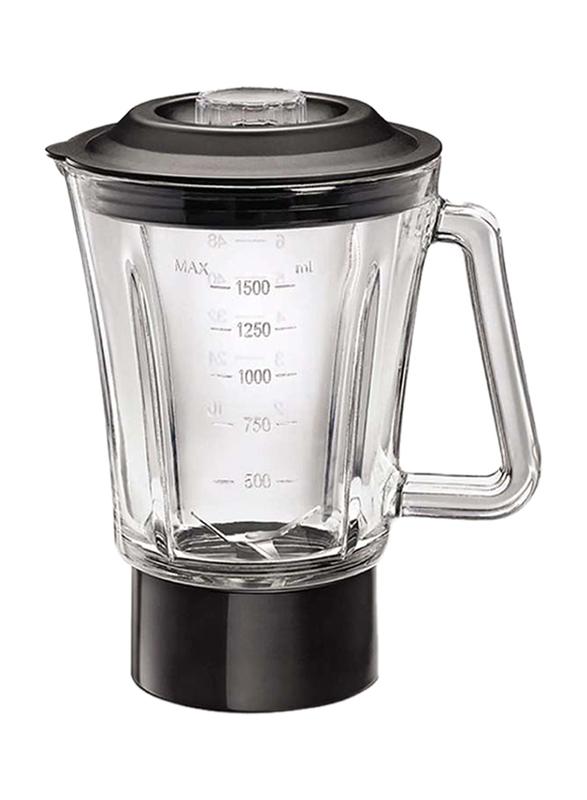 Black+Decker 1.5L Smoothie Maker Blender Maker with Glass Jar, Mincer & Grinder/Chopper, 600W, BX600G-B5, Silver/Black