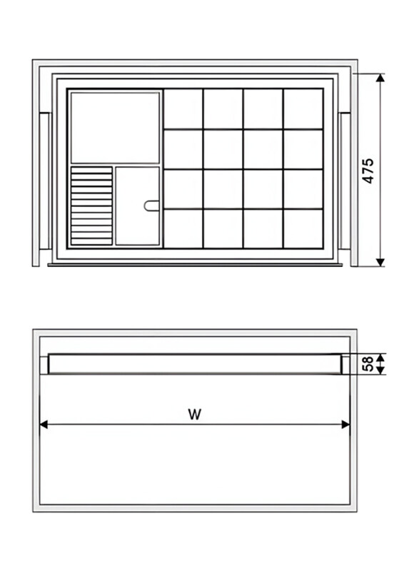 Eurocliq Pull Out Wardrobe Jewellery Storage Drawer with Sliding, Grey/Orange- EQ8001C-900MM