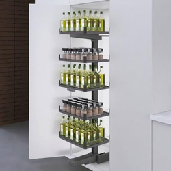 Eurocliq 5 Layers Glass basket Cabinet and Pantry Organizers, Silver