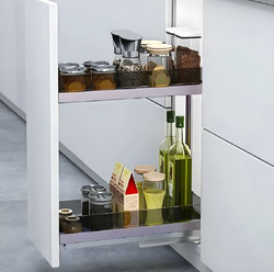 Eurocliq Pull out Cabinet Organizer with Soft Close Slide, Grey