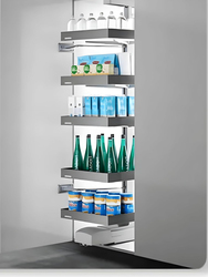 Eurocliq 5 Layers Glass basket Cabinet and Pantry Organizers, Silver