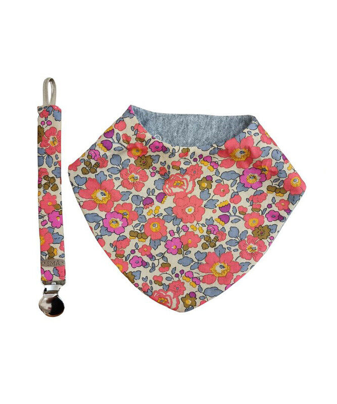 Liberty gift pack - bib and pacifier clip (Liberty BETSY FLUOTHE)