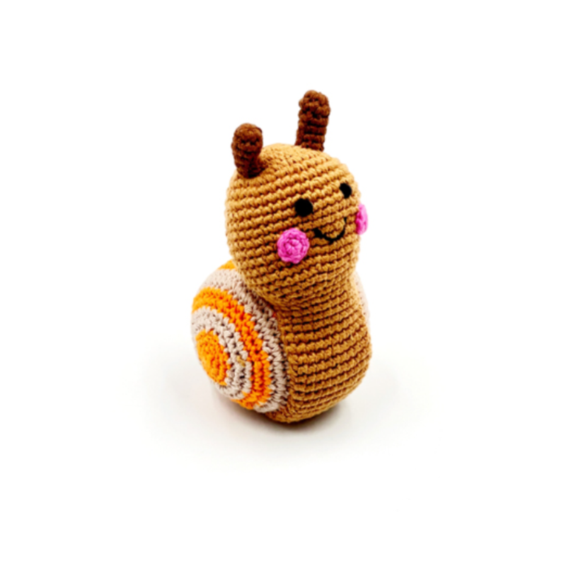 

Pebble Bug Rattle - Snail ( Brown )