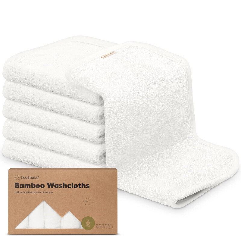

Keababies Deluxe baby wash clothes ( white)