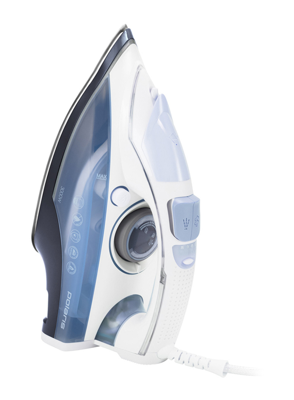 Polaris Anodized Soleplate Coating Steam Iron, PIR3074SG, White/Blue