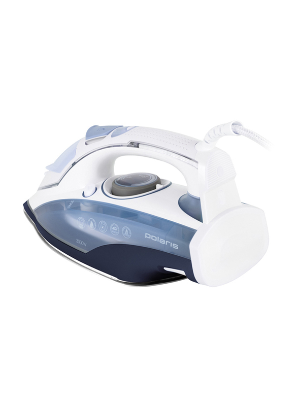 Polaris Anodized Soleplate Coating Steam Iron, PIR3074SG, White/Blue