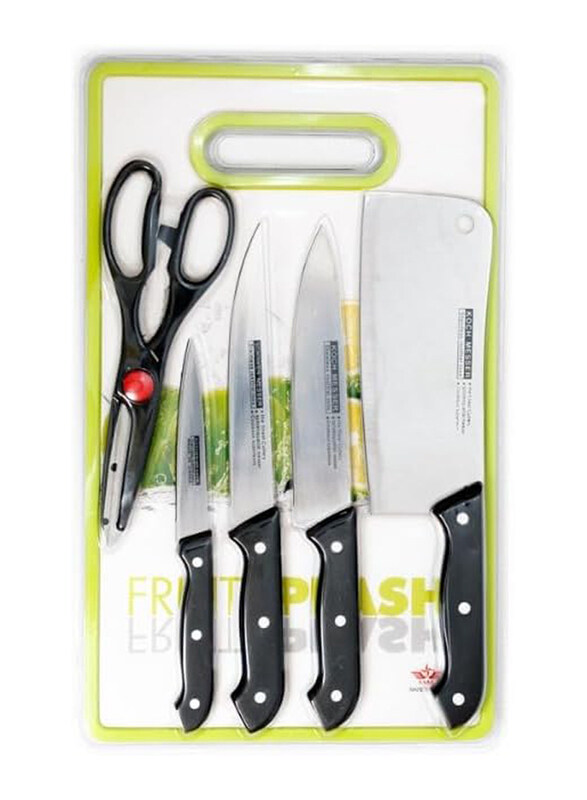 

Generic 5-Piece Kitchen Utensils Vegetable & Fruit Cutter Knifes & Scissor Set, Black