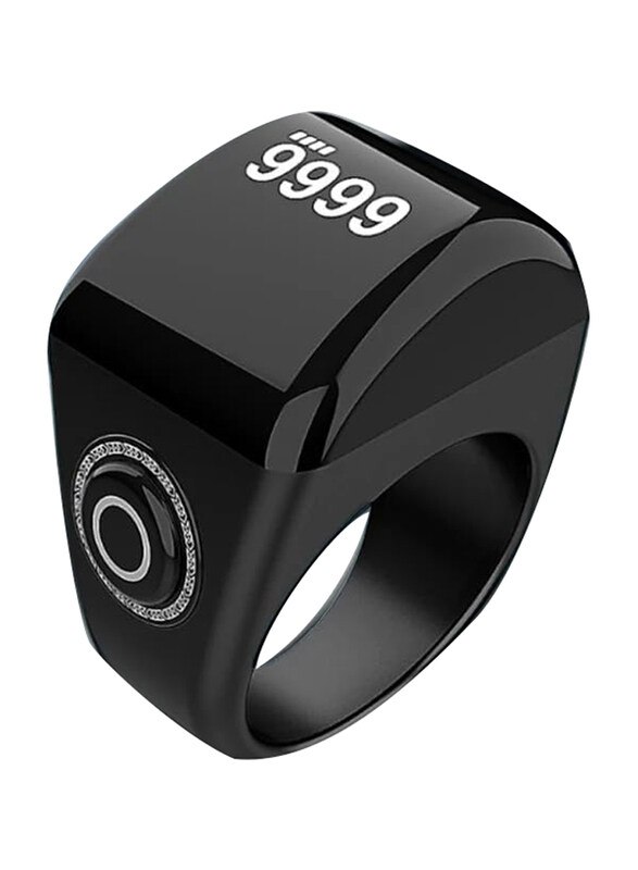 

Obest 22mm Electronic Smart Tasbih Zikr Ring for Unisex, Black