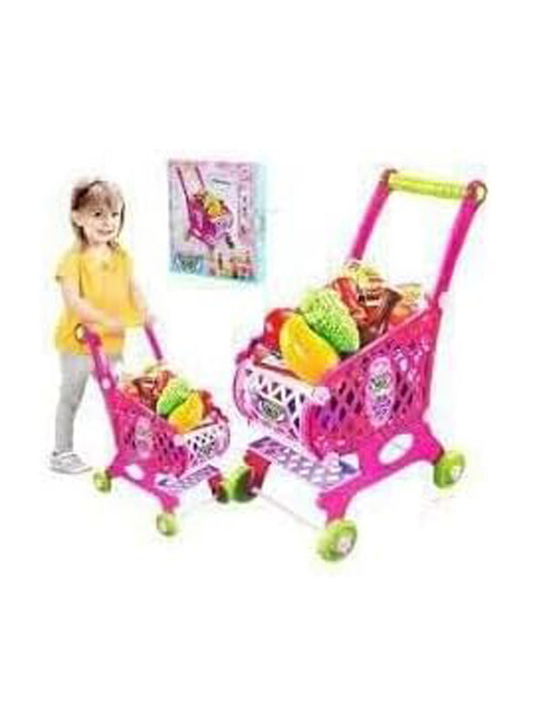 

Generic Shopping Cart Toy with Supermarket Product Figures Pretend Toys for Kids, Pink, Ages 3+