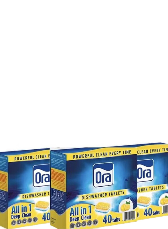 

Ora Dishwasher Tablets, 3 x 40 Tablets