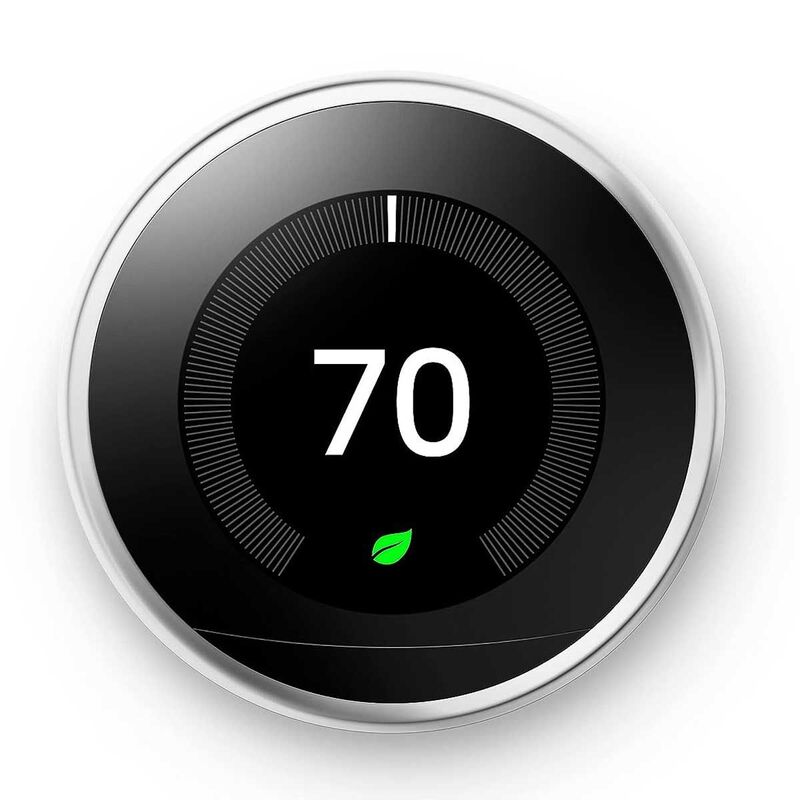 Google Nest 3rd Gen T3019US Smart Learning Programmable Thermostat - Polished Steel